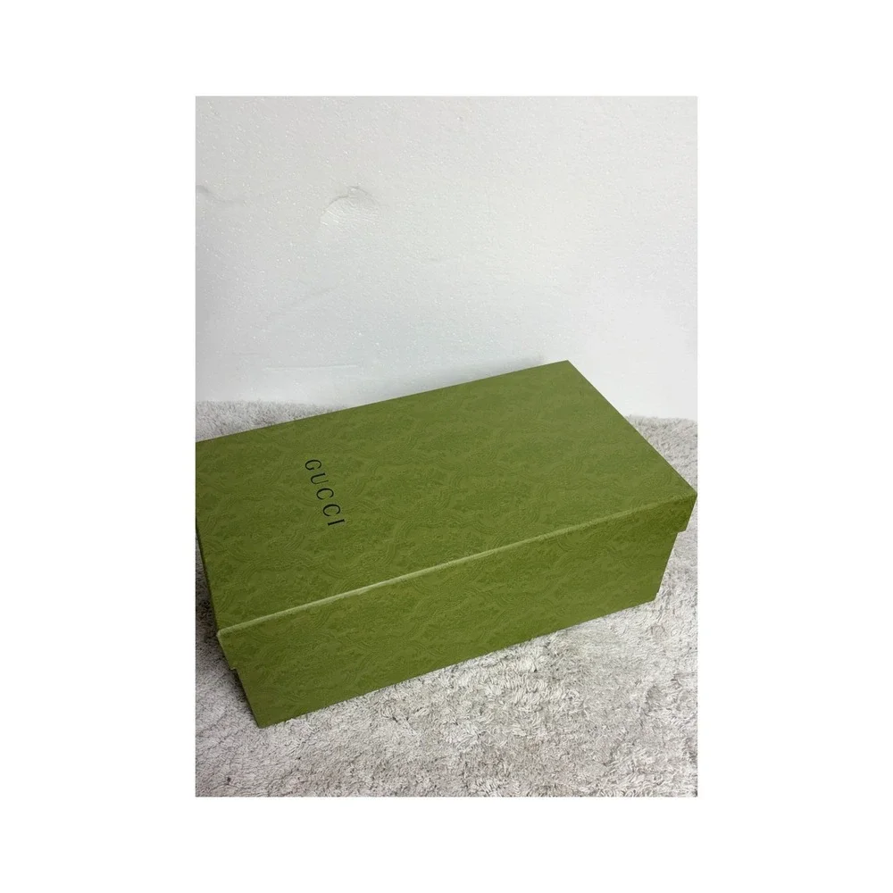 Gucci Green Damask Shoe Box with Dust Bags Laces Care Cards and Receipt 757604